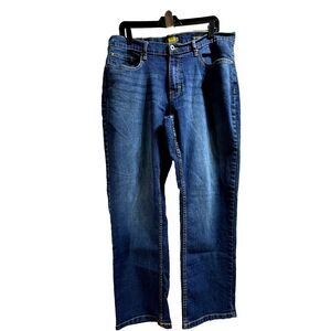 Rugby University Jeans Mens 36x30 Blue Denim Straight Stretch Casual